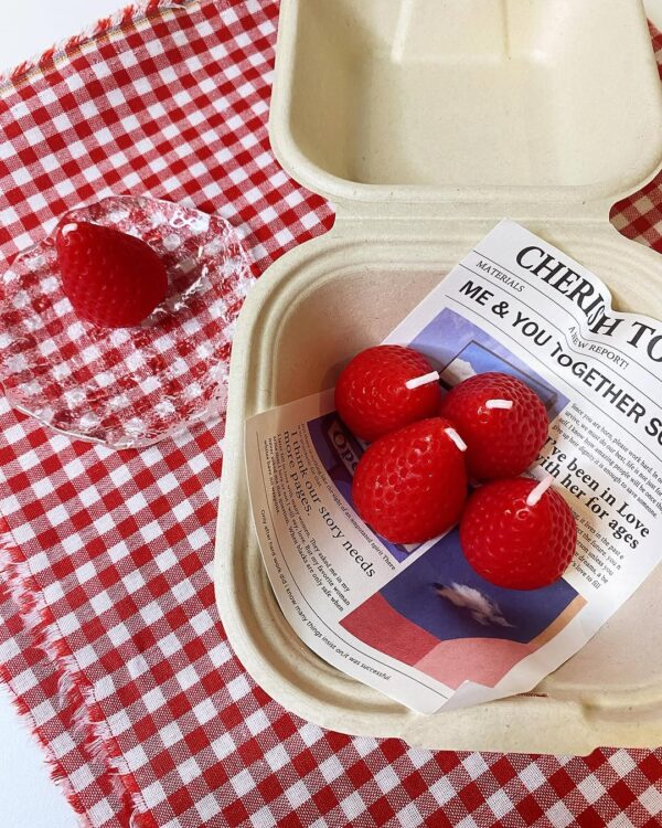Strawberry Candles Set of 4 - Image 2