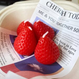 Strawberry Candles Set of 4